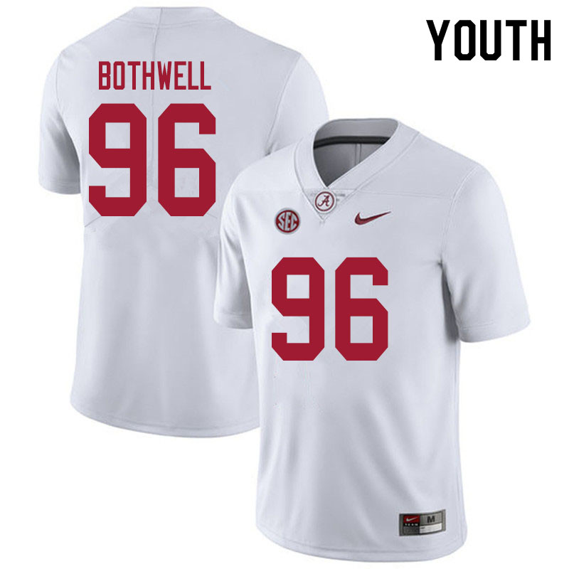 Alabama Crimson Tide Youth Landon Bothwell #96 White NCAA Nike Authentic Stitched 2020 College Football Jersey ZL16P32RY
